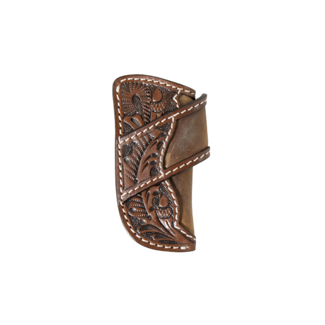3D Men's Hand Belt Tooled Floral Brown Knife Sheath