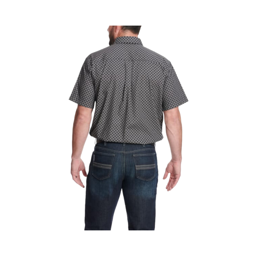 Cinch Men's Geo Print Short Sleeve Western Black & Taupe Shirt