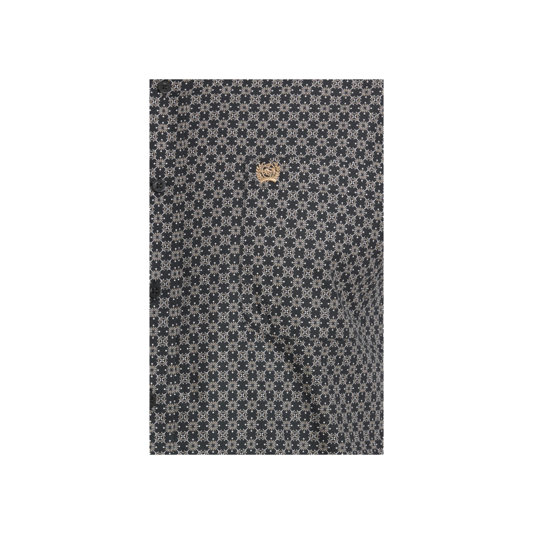Cinch Men's Geo Print Short Sleeve Western Black & Taupe Shirt