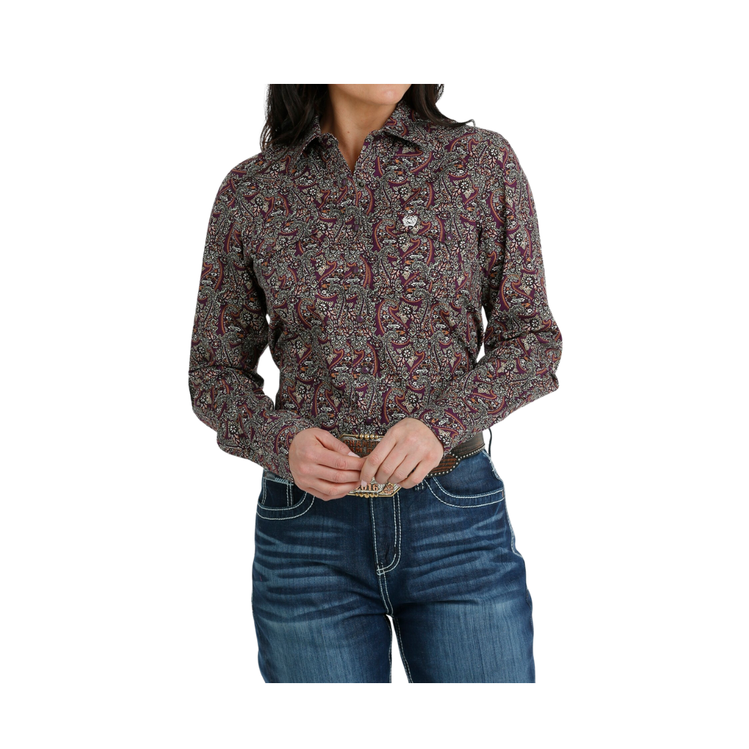 Cinch Women's Snap Front Western Purple Shirt