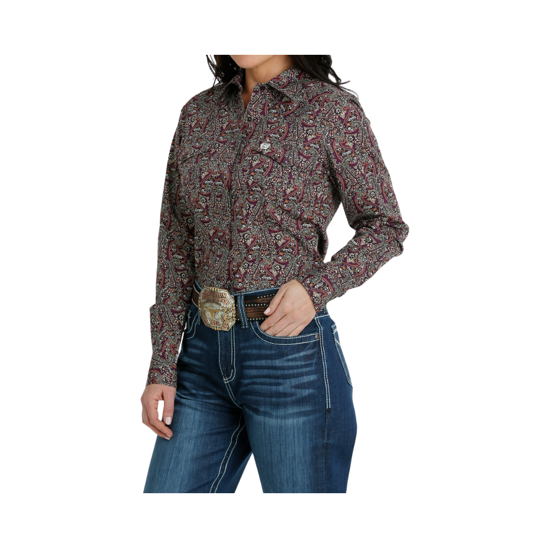 Cinch Women's Snap Front Western Purple Shirt