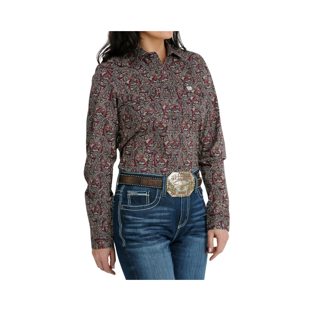 Cinch Women's Snap Front Western Purple Shirt