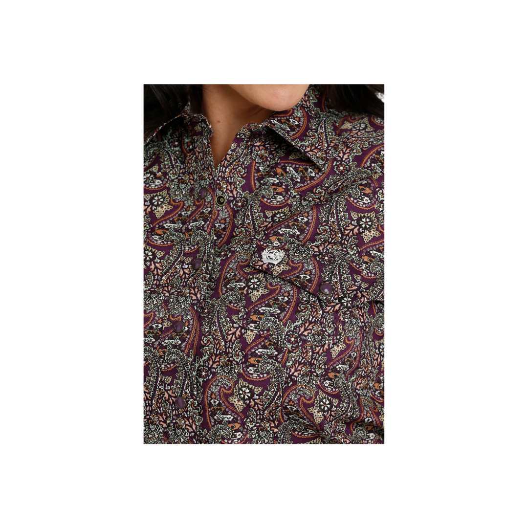 Cinch Women's Snap Front Western Purple Shirt