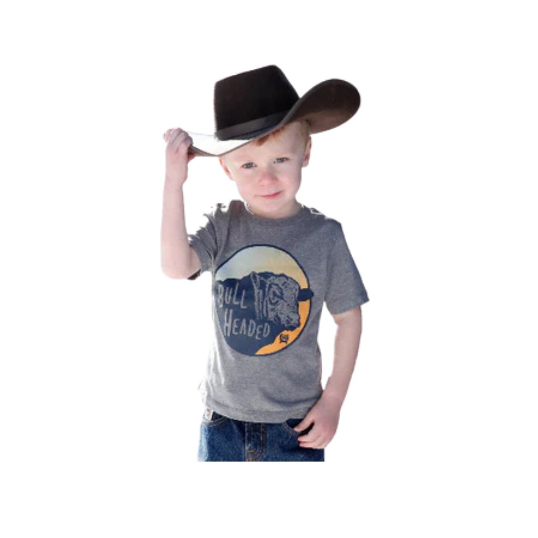 Cinch Toddler Boy's Short Sleeve Grey Tee Shirt