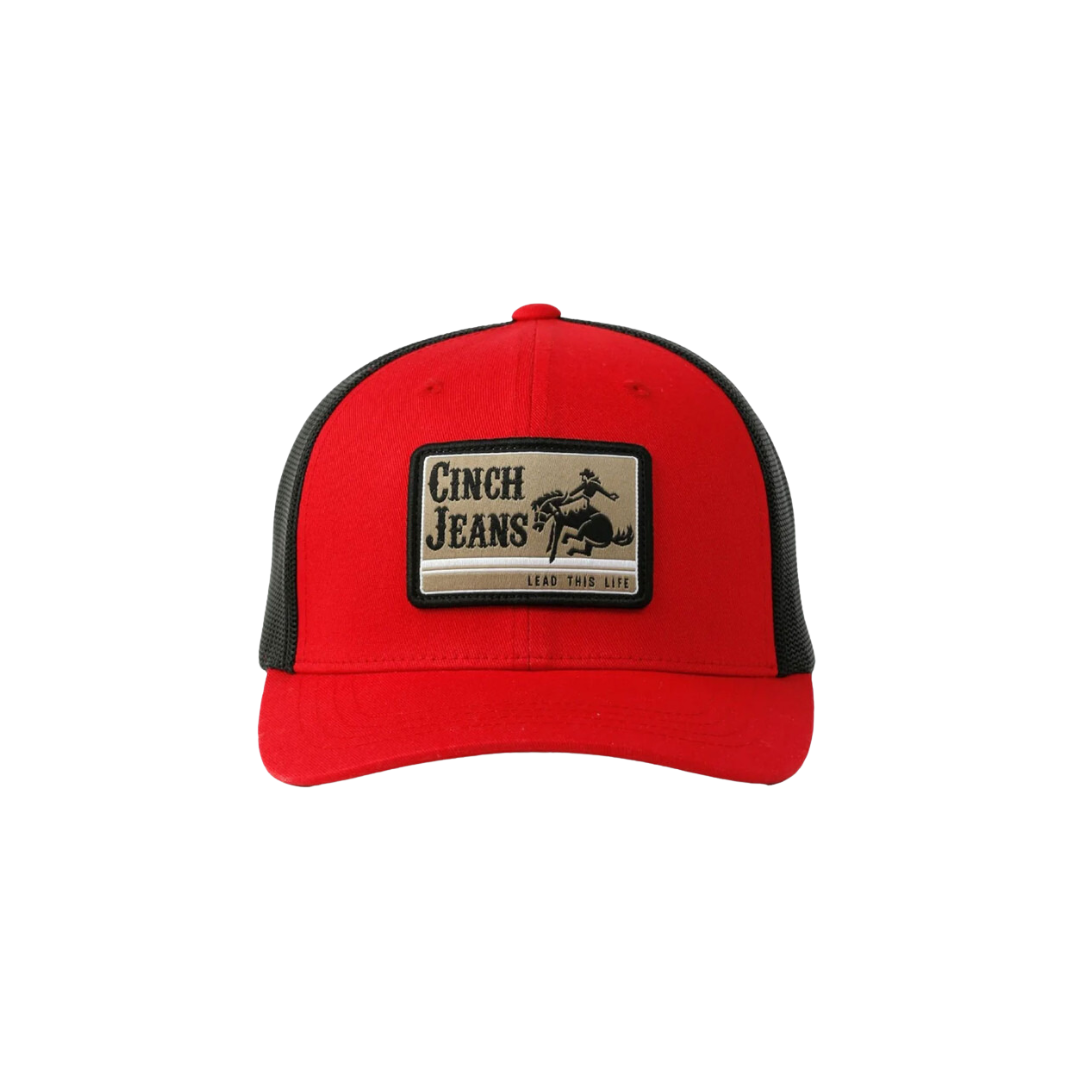 Cinch Unisex Trucker Cap Back Snapback Patch Mesh Red Cap