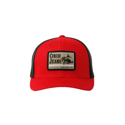Cinch Unisex Trucker Cap Back Snapback Patch Mesh Red Cap