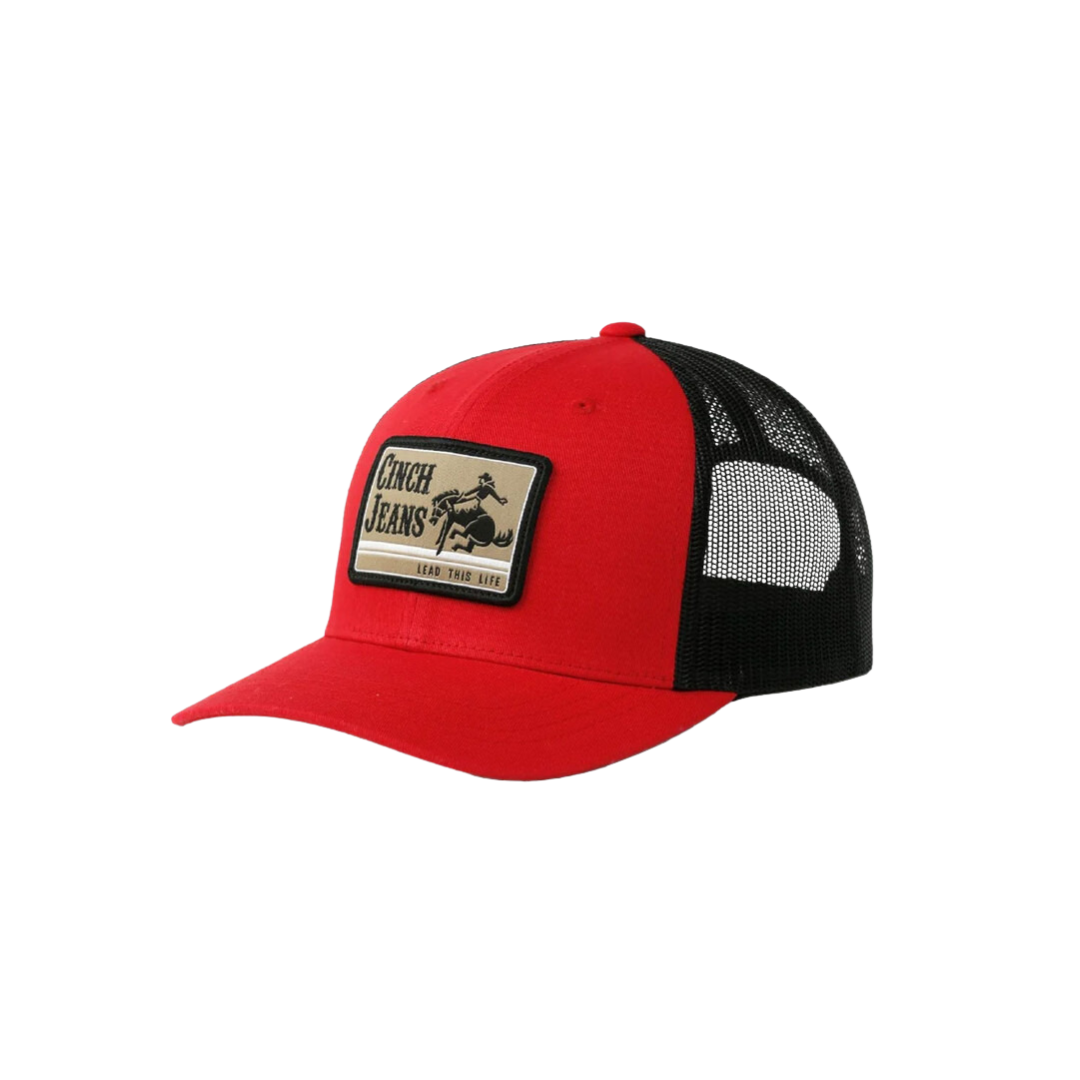 Cinch Unisex Trucker Cap Back Snapback Patch Mesh Red Cap