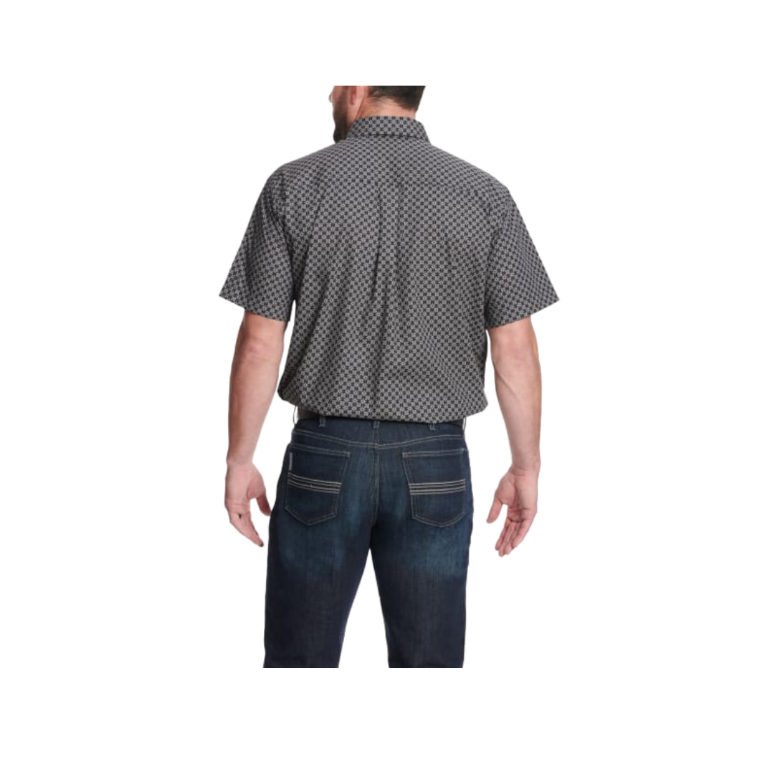 Cinch Men's Geo Print Short Sleeve Western Black & Taupe Shirt
