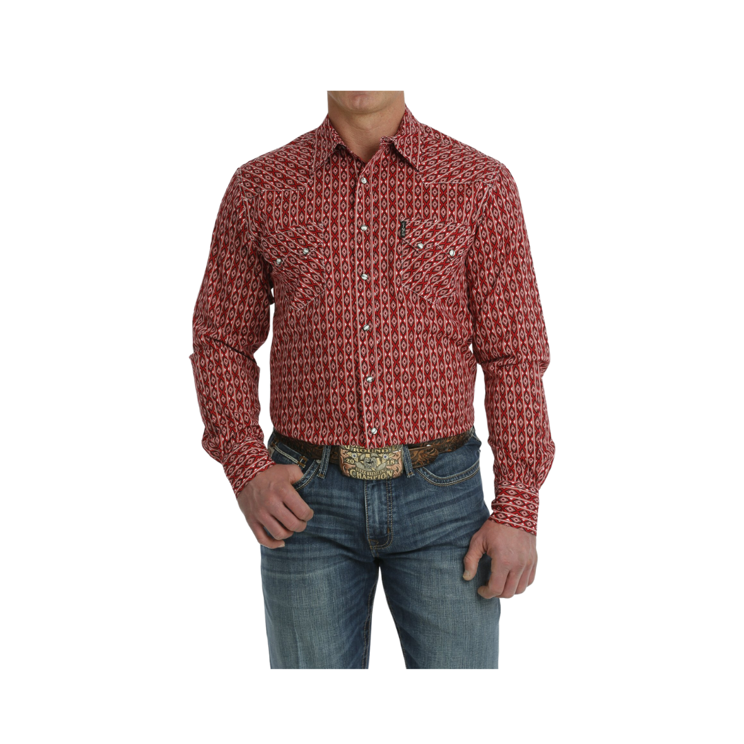 Cinch Men's Long Sleeve Modern Red shirt