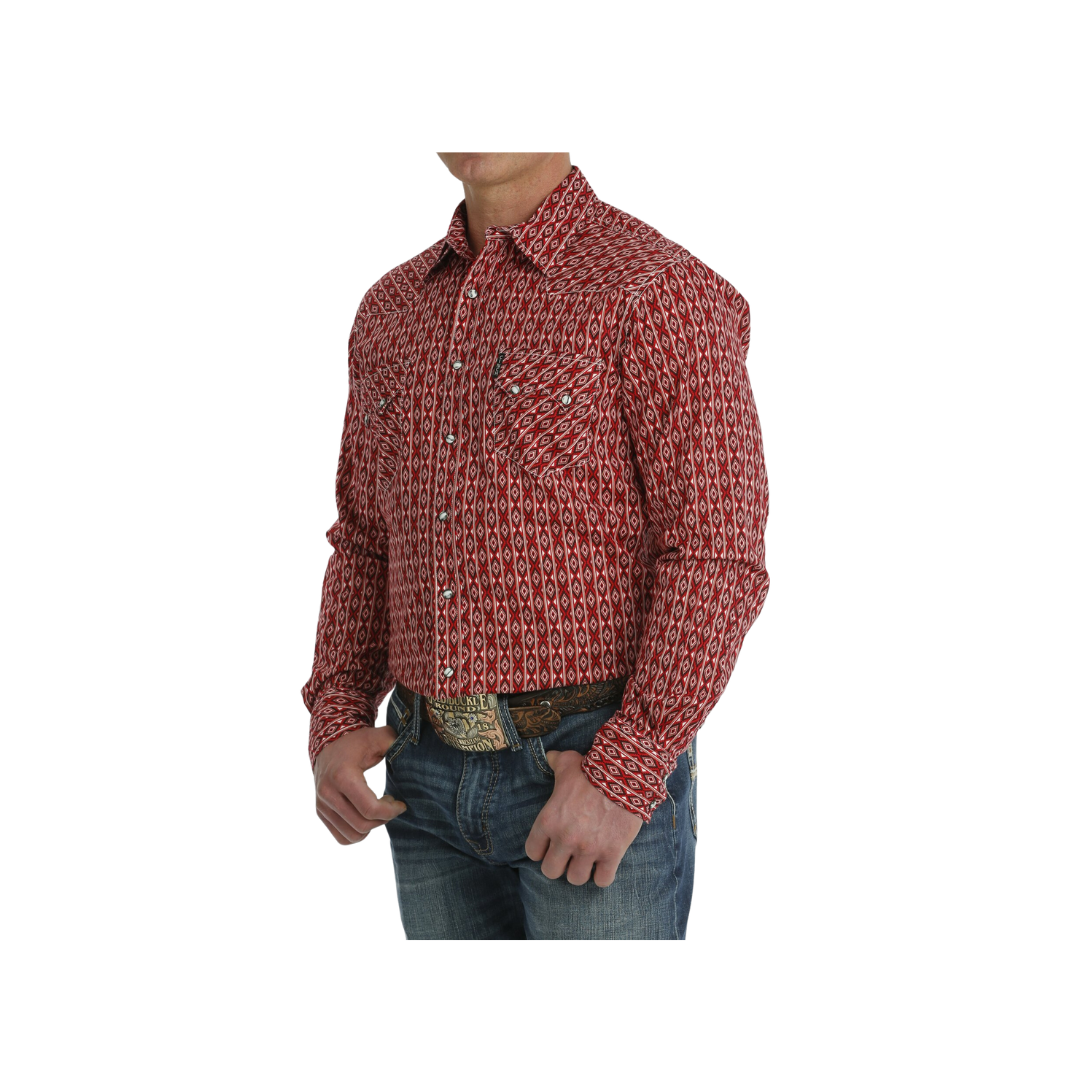 Cinch Men's Long Sleeve Modern Red shirt