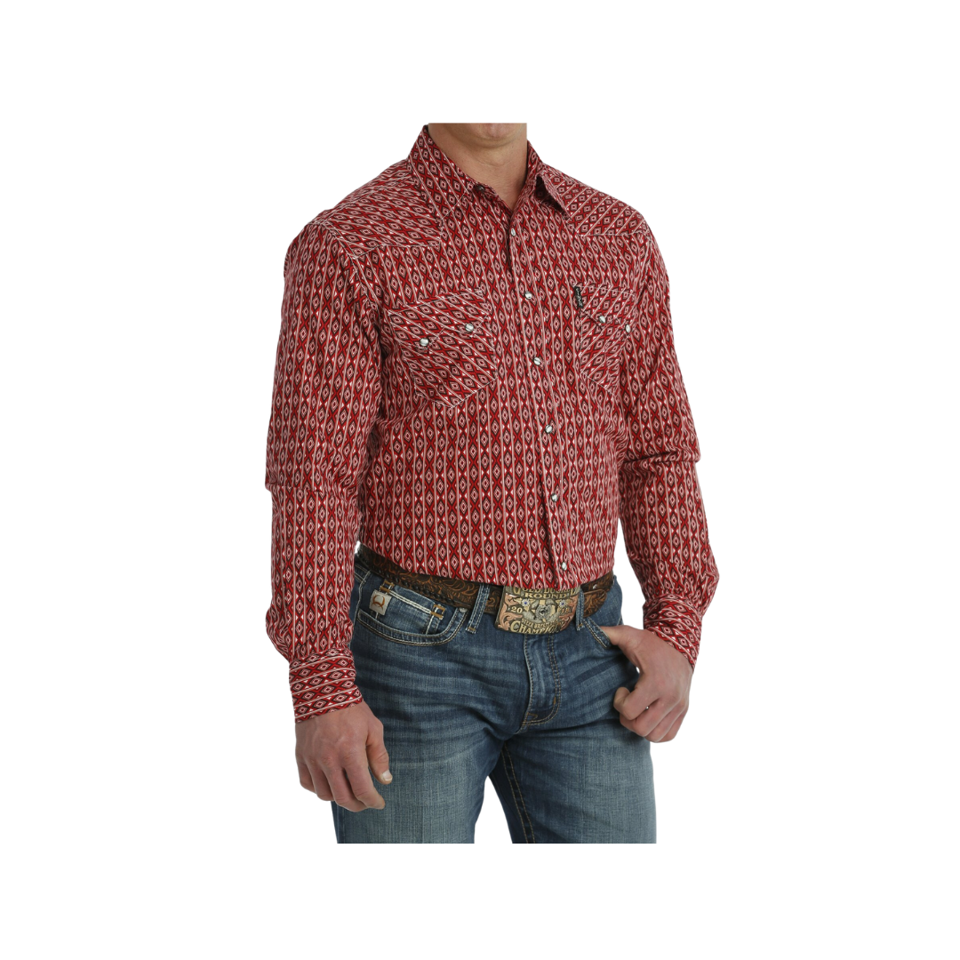 Cinch Men's Long Sleeve Modern Red shirt