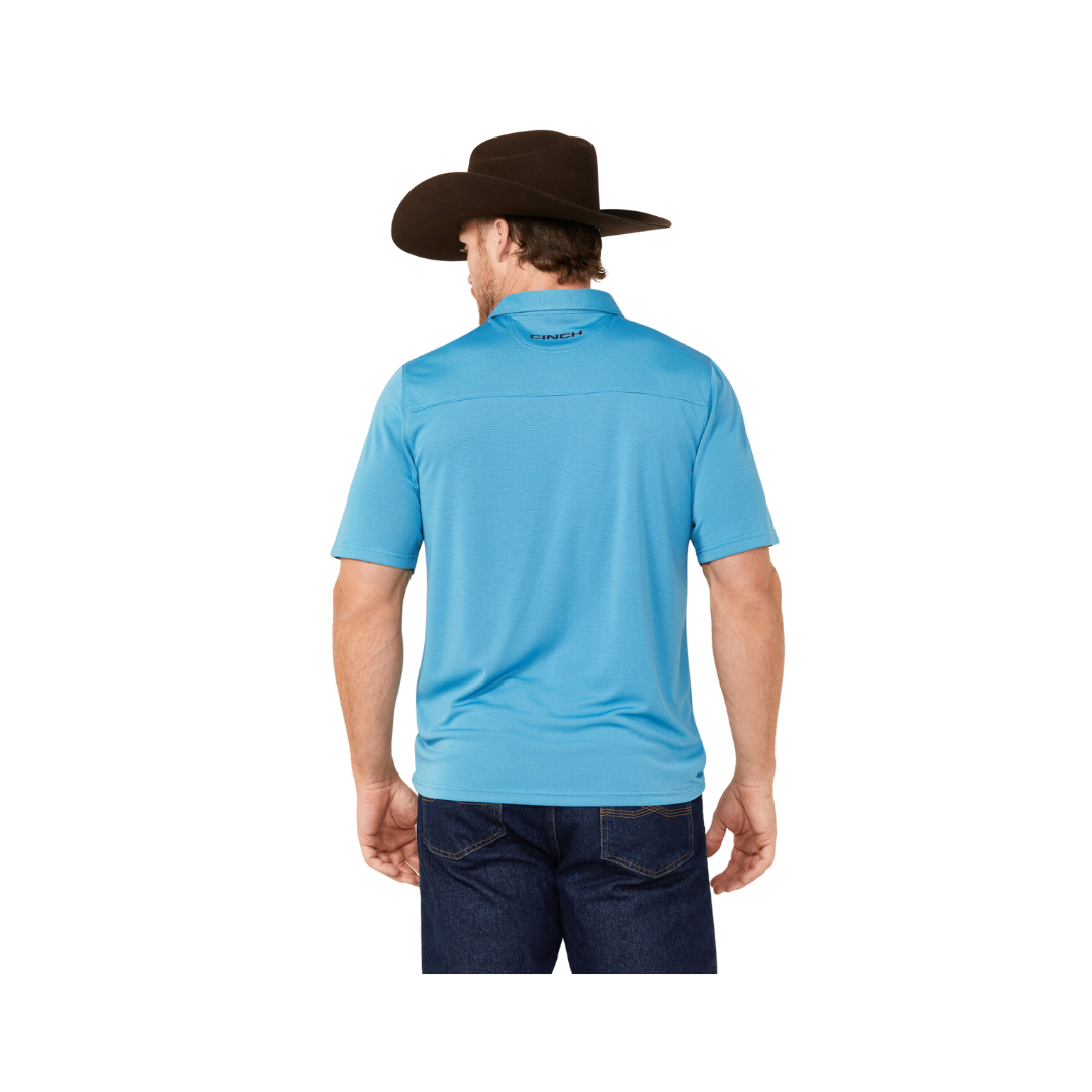 Cinch Men's Arenaflex Short Sleeve Blue Polo