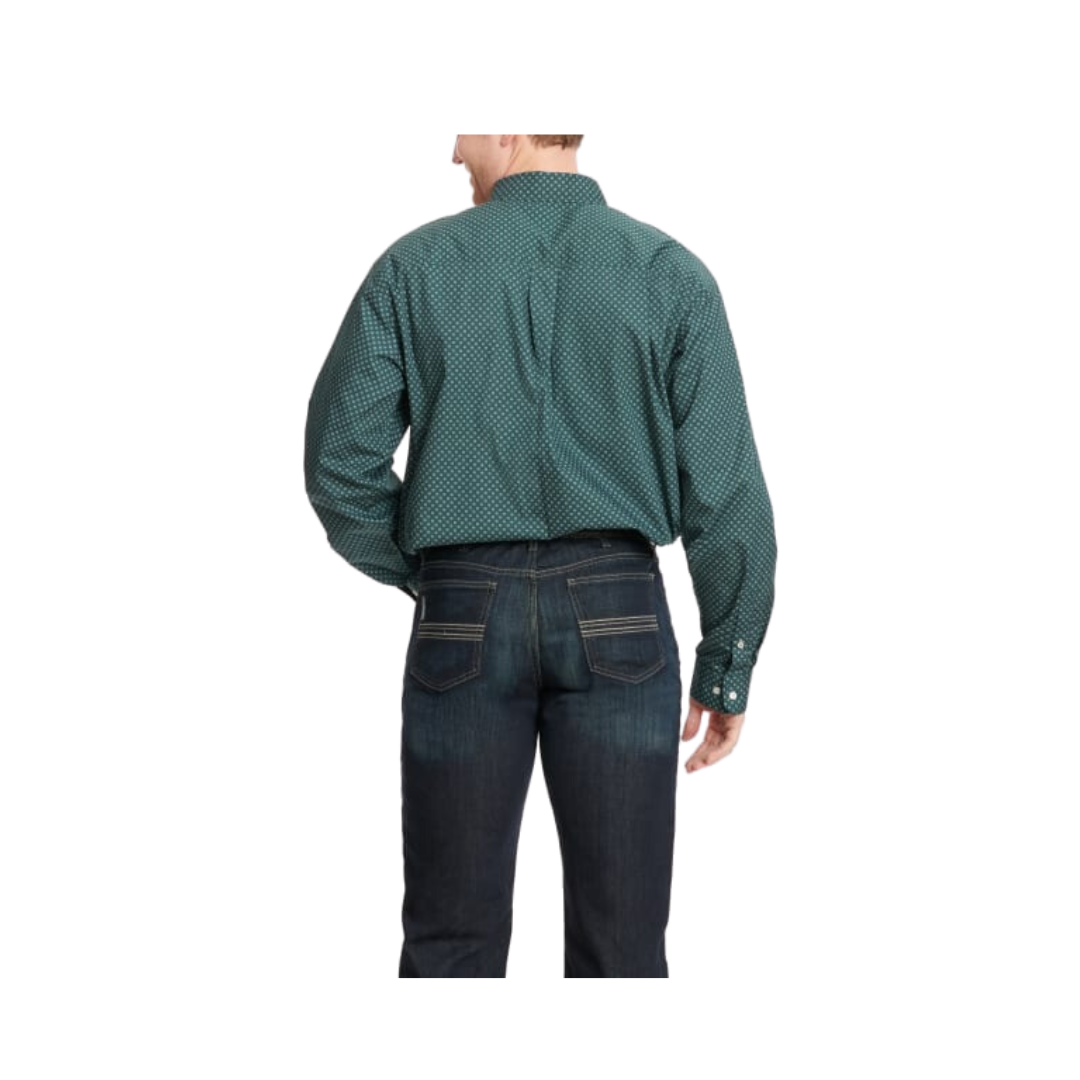 Cinch Men's Rich Geo Print Long Sleeve Western Jade & White Shirt
