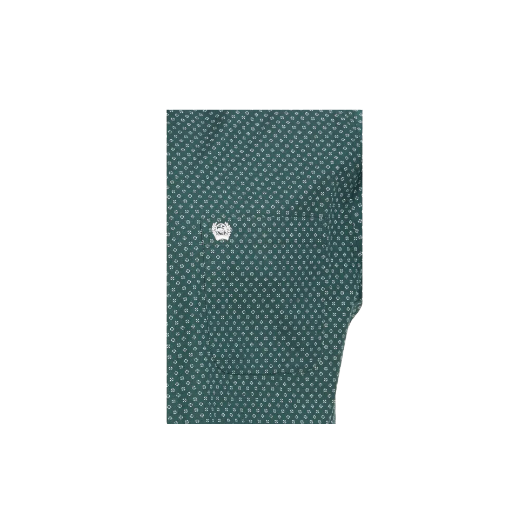 Cinch Men's Rich Geo Print Long Sleeve Western Jade & White Shirt