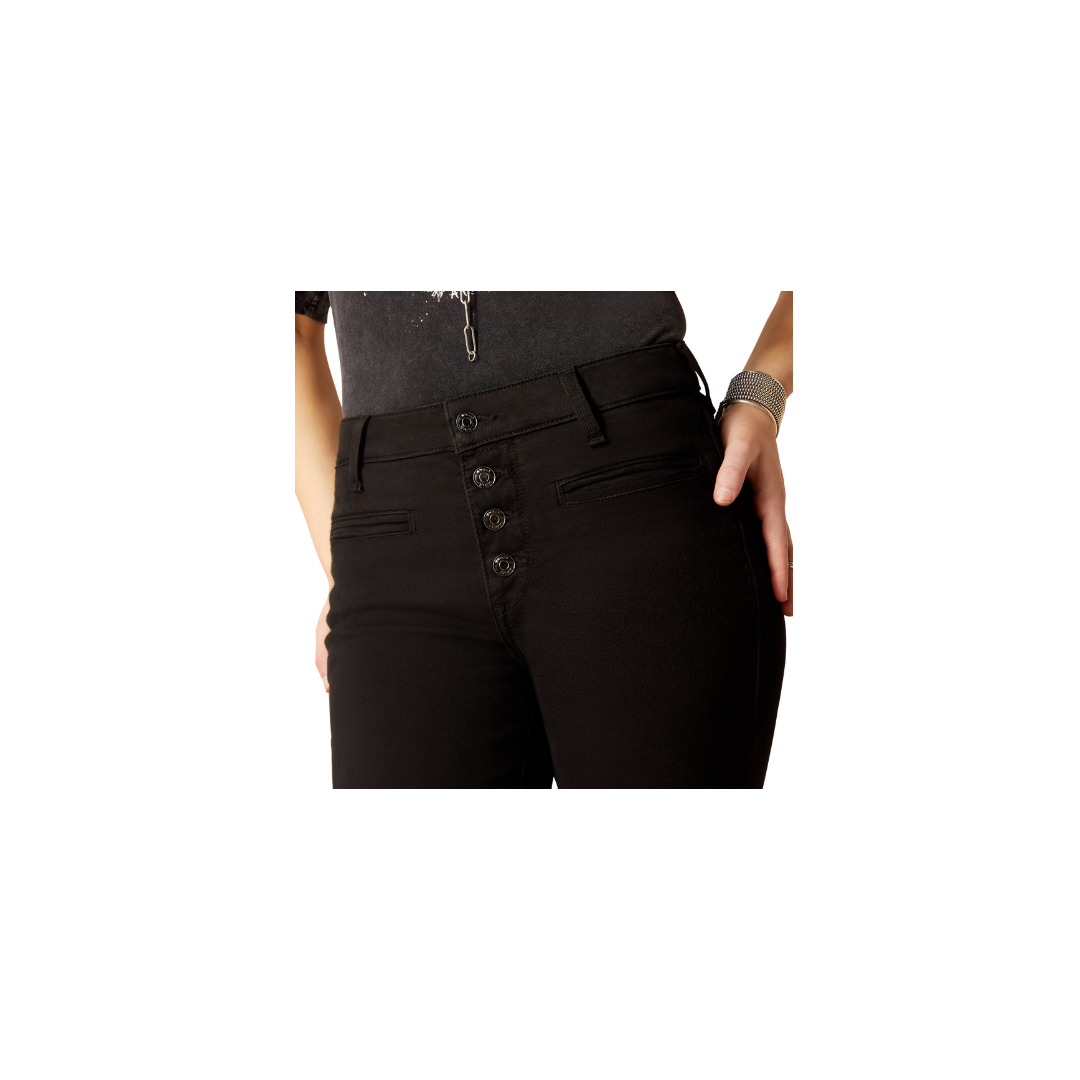 Ariat Women's High Rise Jazmine Kick Flare Black Jean