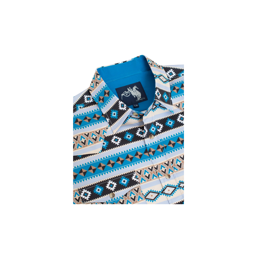 Avalon Men's Western Print Pearl Snap Aztec Shirt