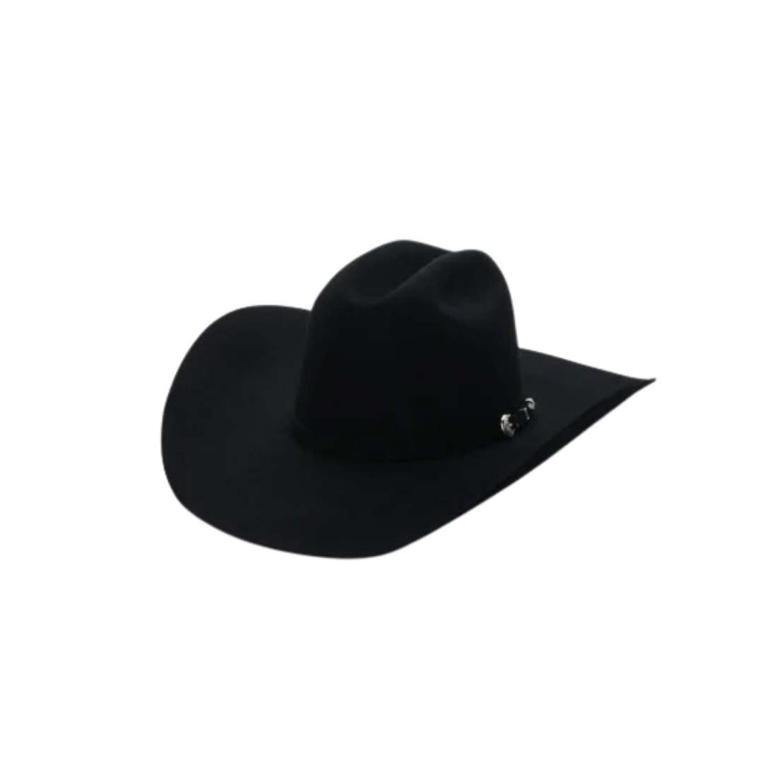 Resistol Men's Midnight 6X Modified Cattleman Crown Felt Cowboy Black Hat