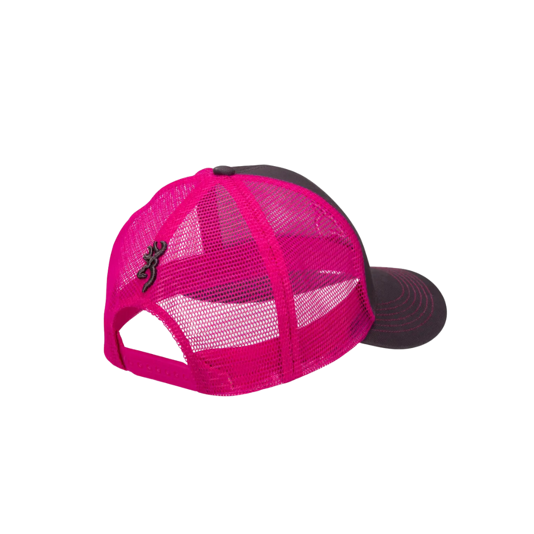 Browning Women's Flashback Charcoal Neon Pink Cap