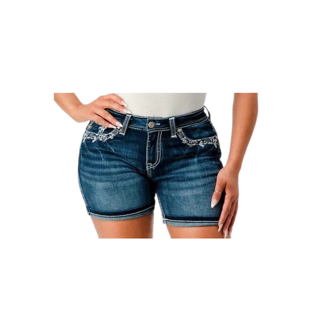 Grace Women's Distressed Pocket Denim Shorts