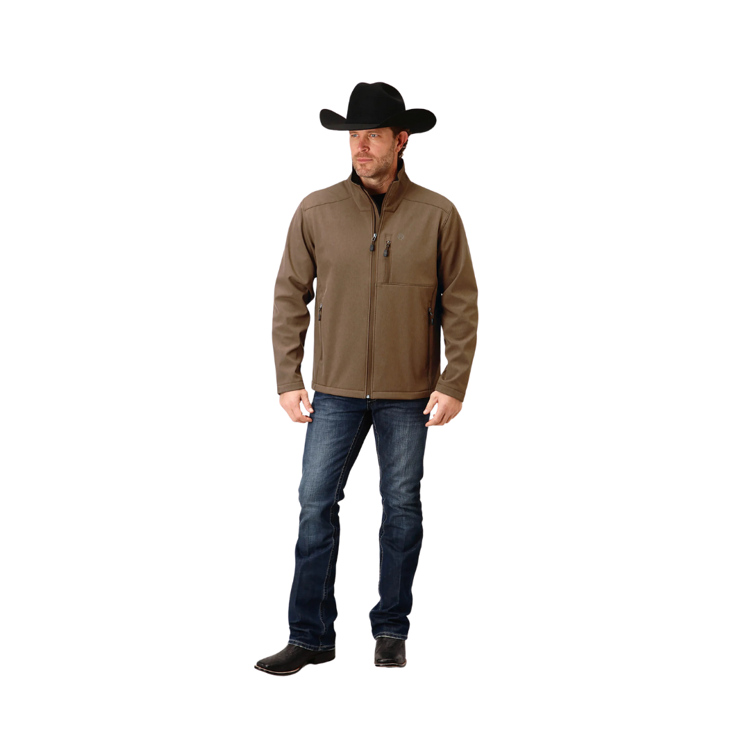 The Boot Jack Men's Karman Roper Soft Shell Mocha Brown Jacket