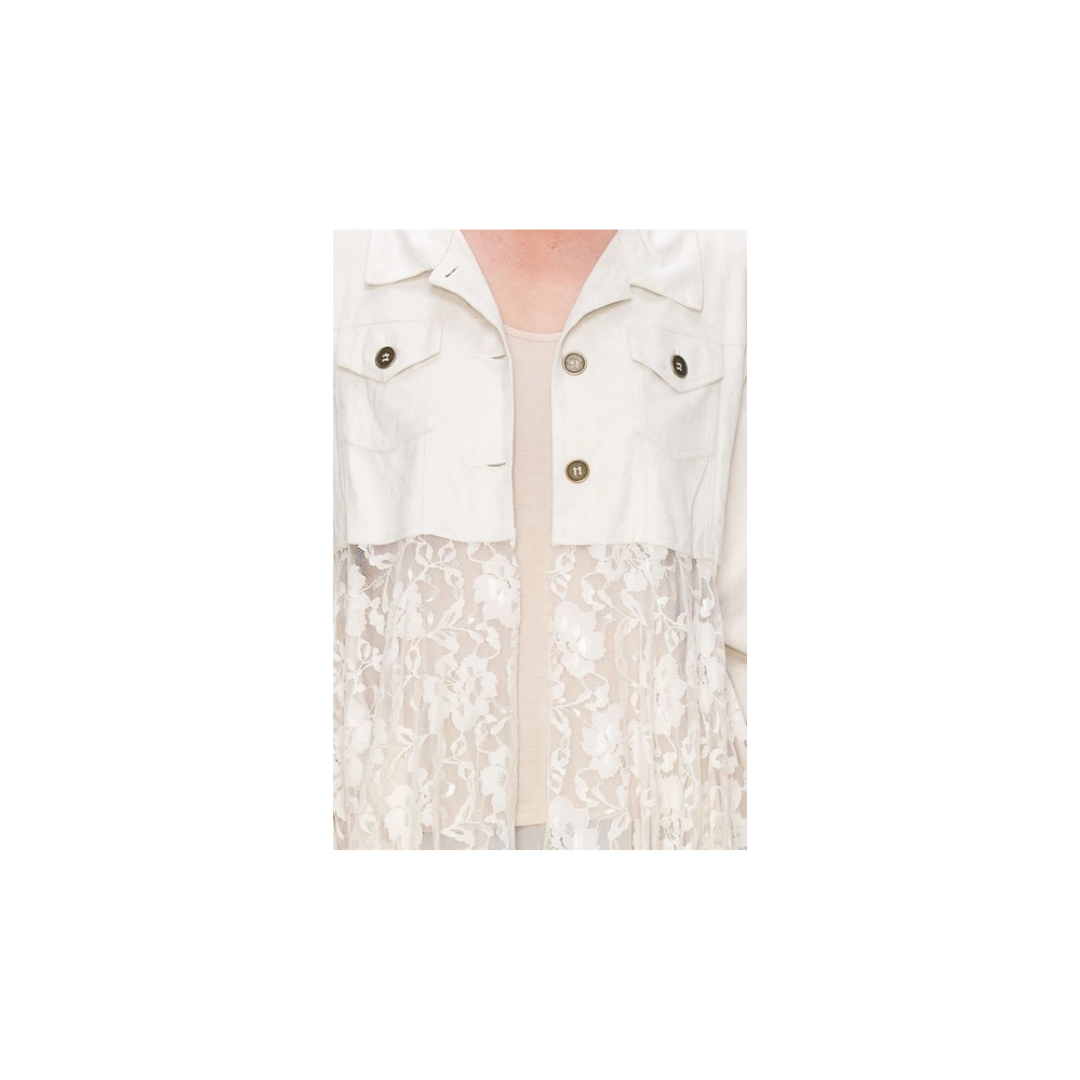 Miss Me Women's Ultra Suede W Ivory Jacket