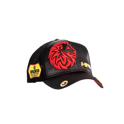 Red Monkey Unisex King Of The Ring Mesh Back Snapback Patch Hats Black Cap