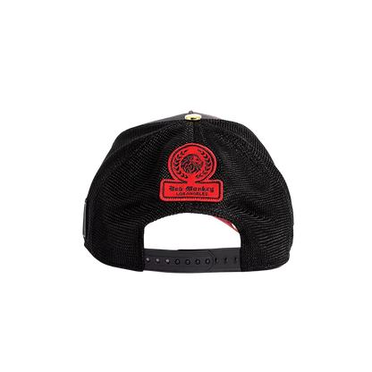 Red Monkey Unisex King Of The Ring Mesh Back Snapback Patch Hats Black Cap