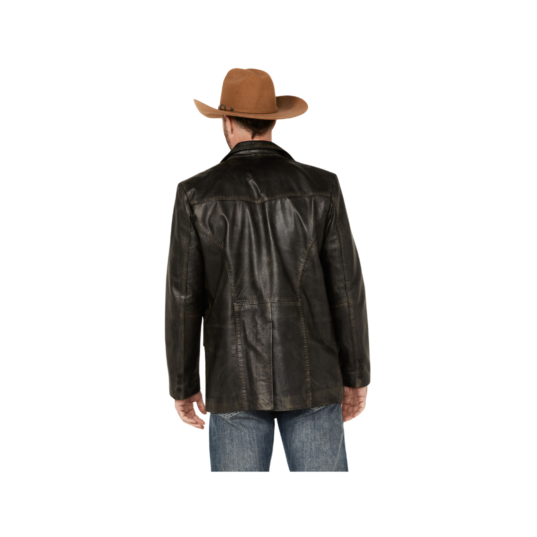 Sidran Men's Cripple Creek Leather Black Blazer