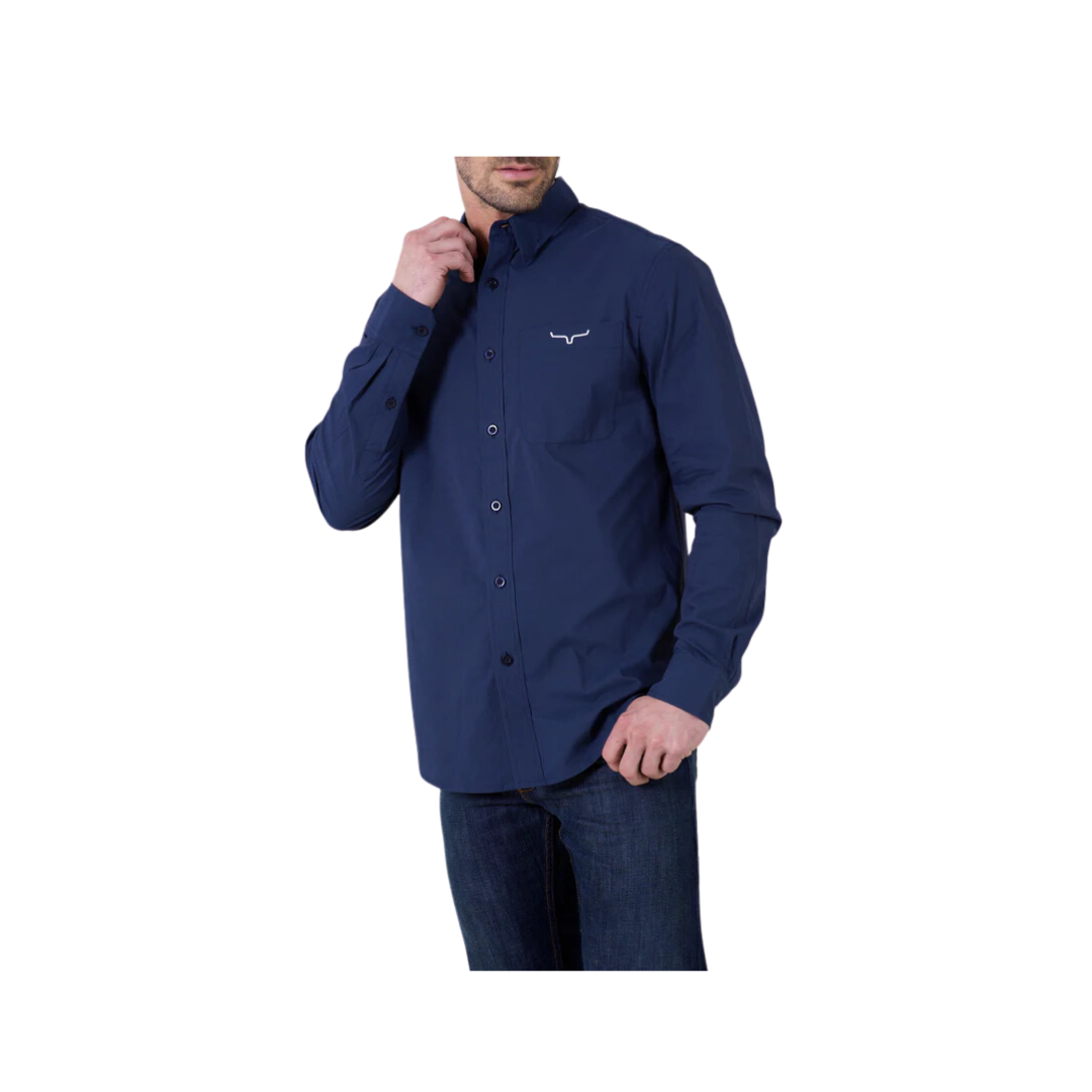 Kimes Ranch Men's KR Team Shirt Dress Navy Shirt