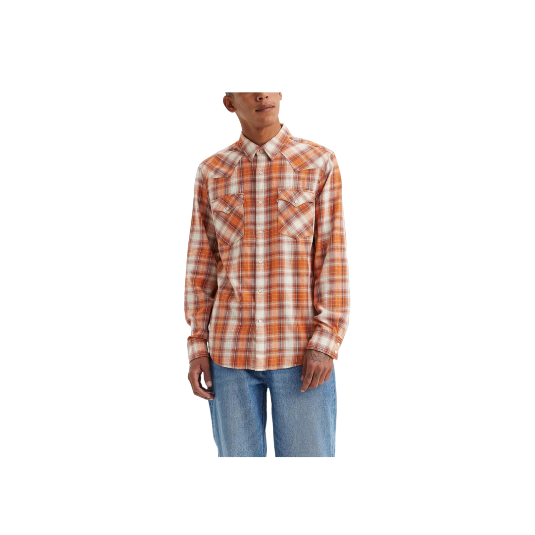 Levi Strauss Men's Classic Western Standard Orange Shirt