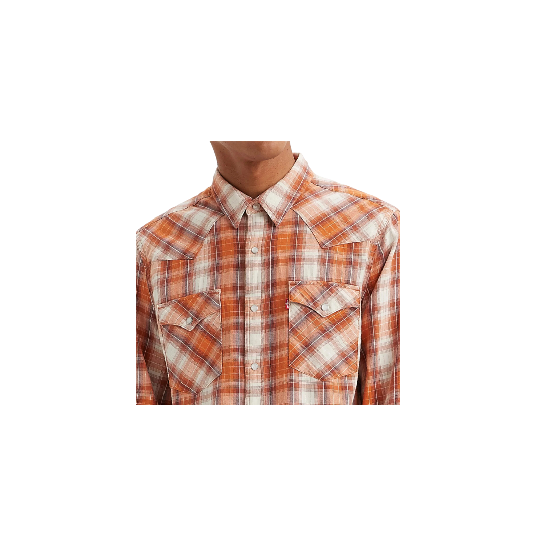 Levi Strauss Men's Classic Western Standard Orange Shirt