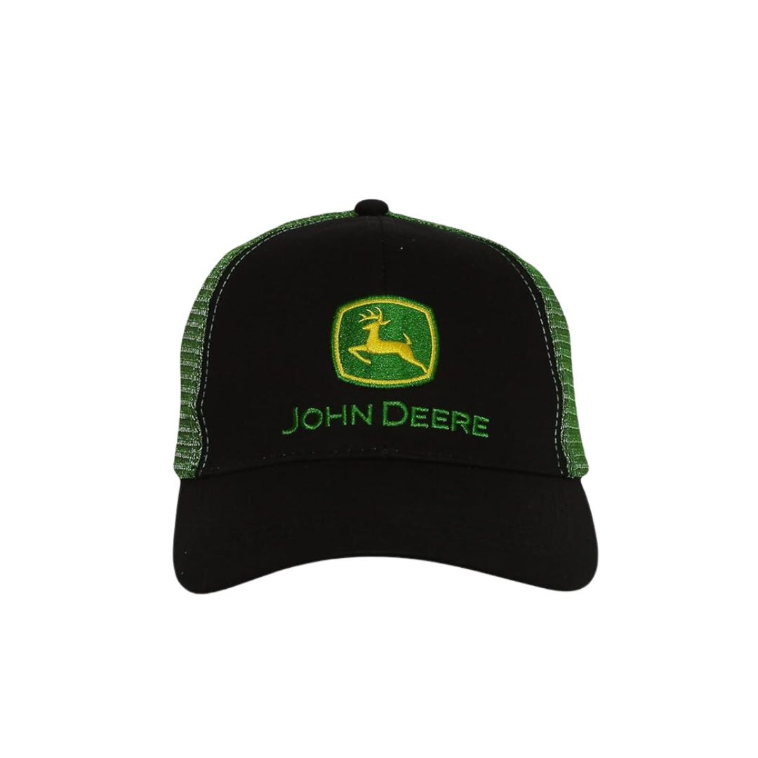 John Deere Men's Adjustable Trucker Green Black Cap