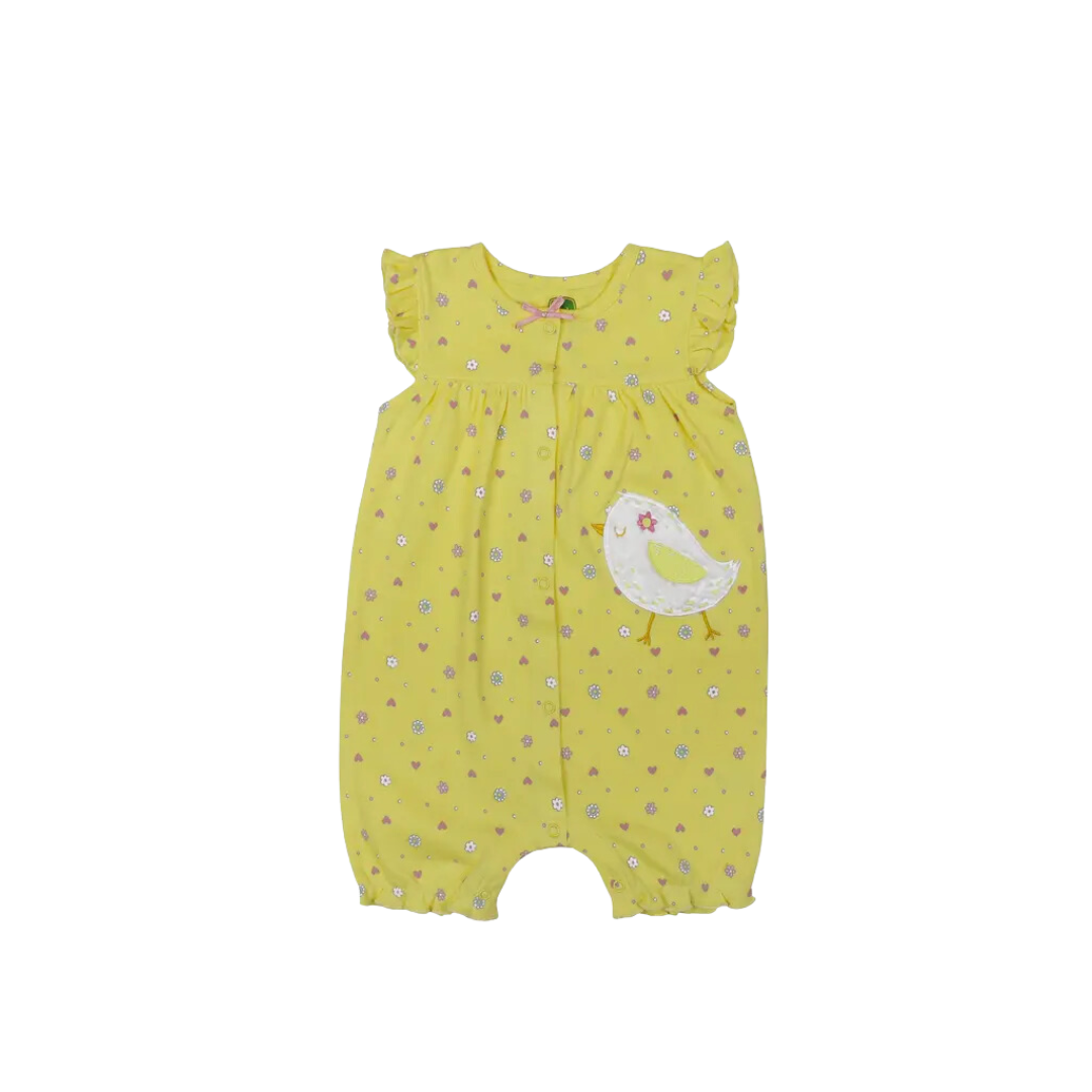 John Deere Kid's Baby Chick Sunshine Yellow Romper