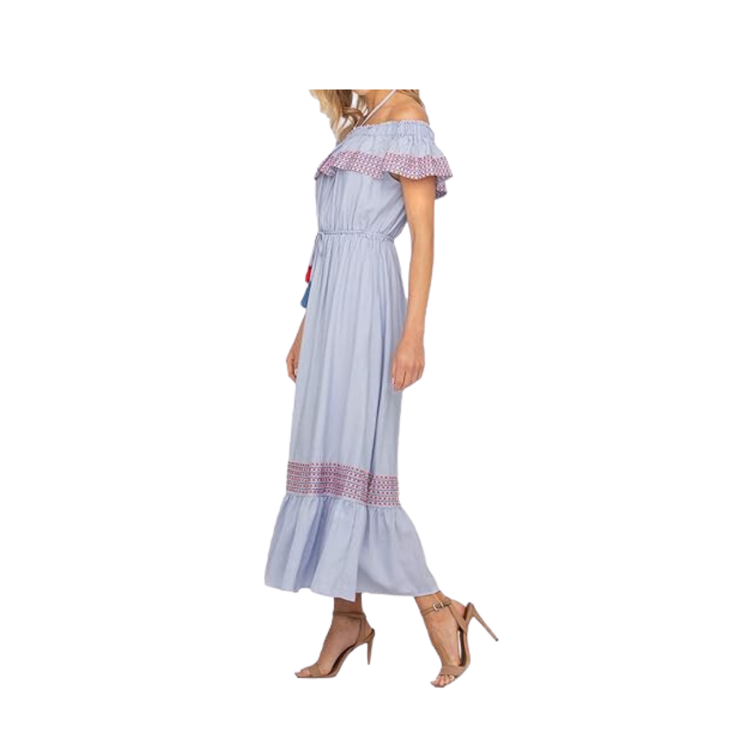 Miss Me Women's Off The Shoulder Maxi Dress