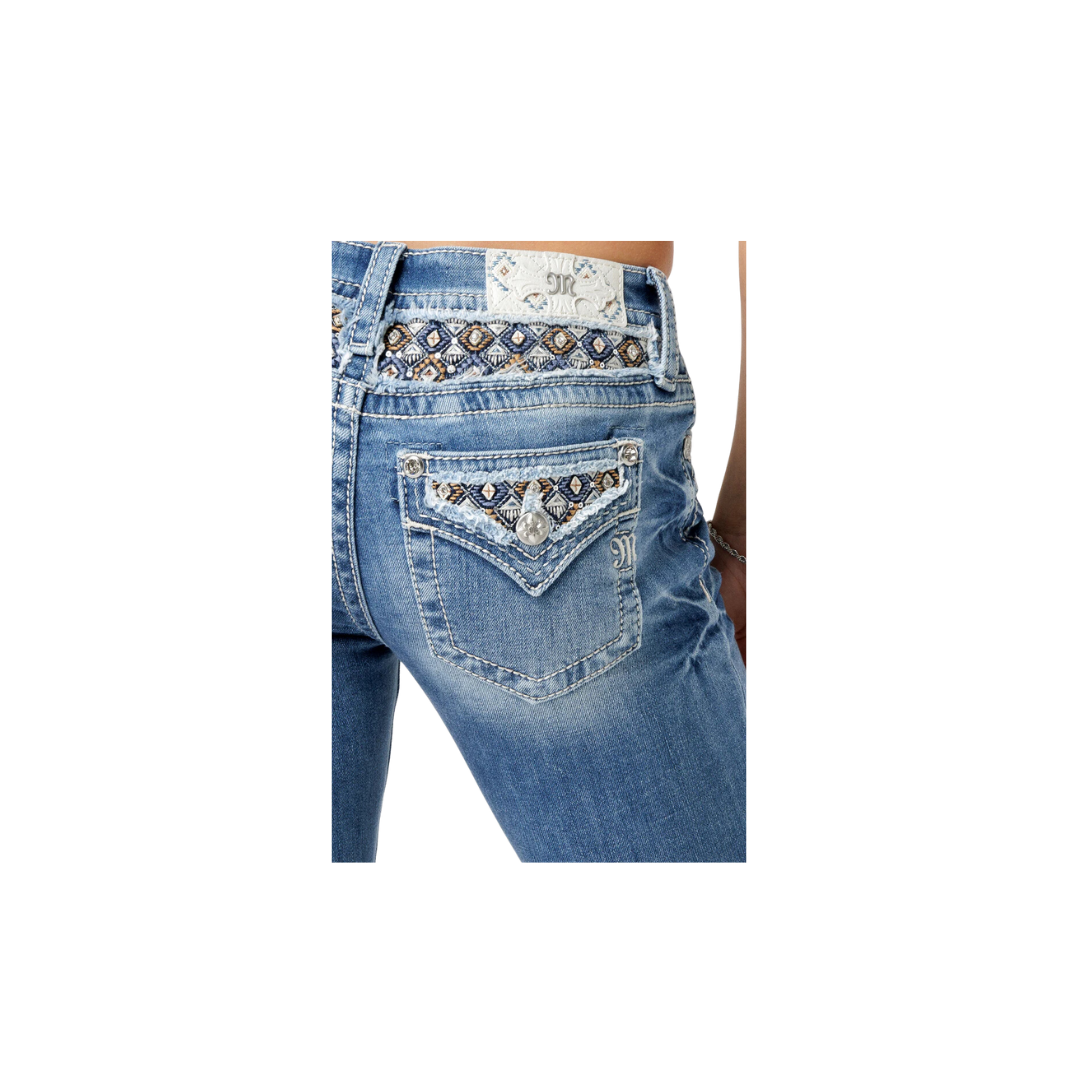 Miss Me Women's Stitched to Topaz Bootcut Medium Wash Jeans