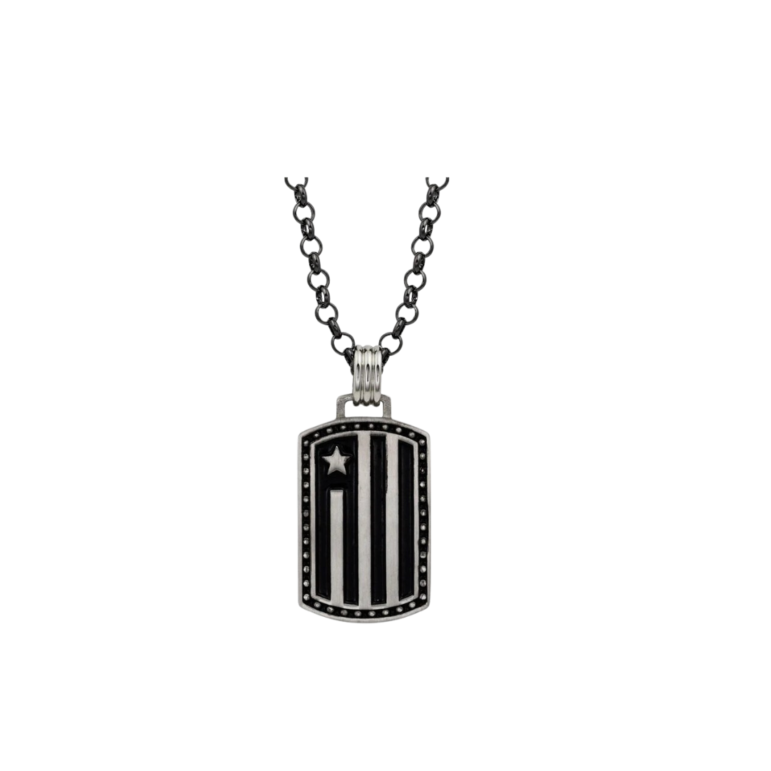 Montana Men's Silversmiths Independence Day Flag Necklace
