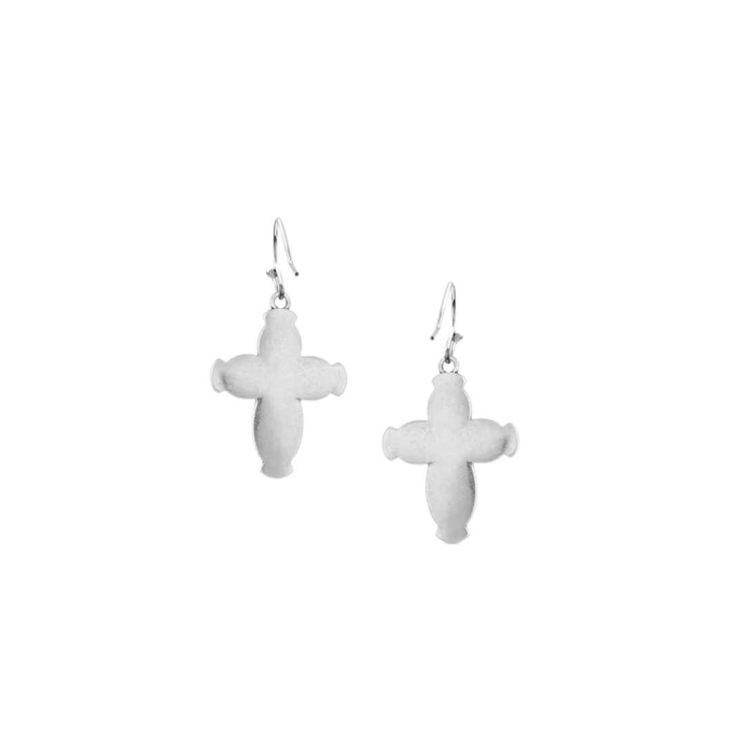 Montana Women's Royal Western Opal Cross Earrings