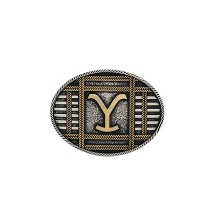 Montana Silversmiths Yellowstone Squared Up Oval Belt Buckle