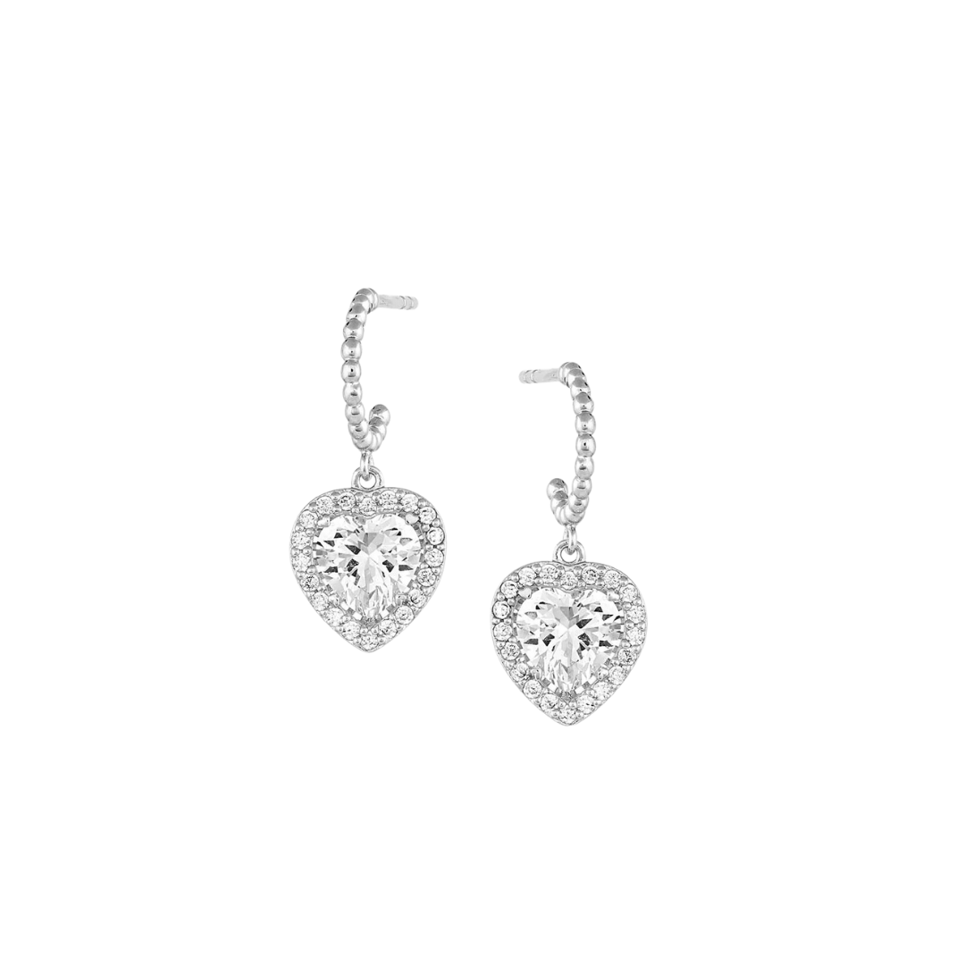 Montana Women's Silversmiths Queen Crystal Hearts Earrings