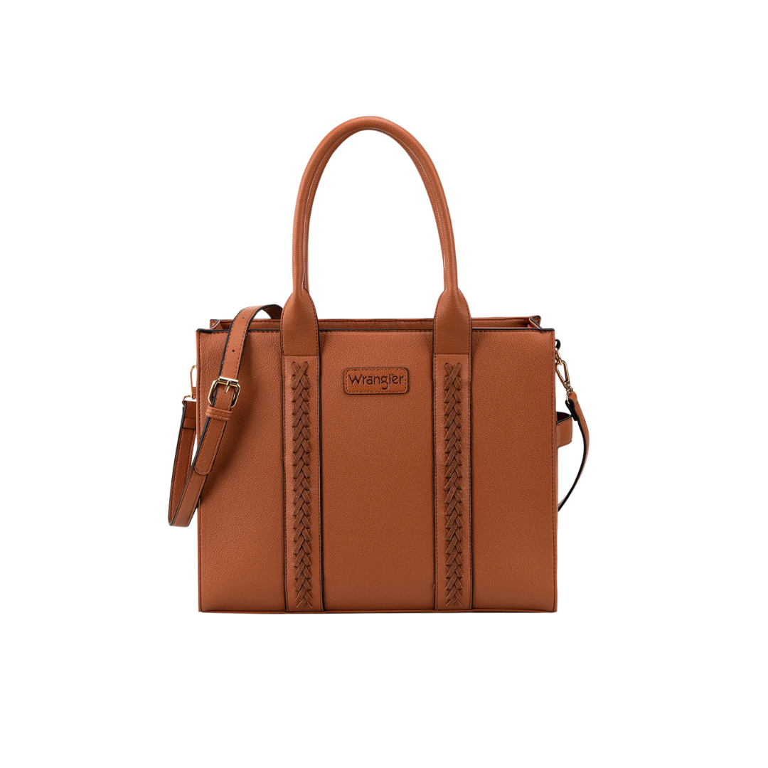 Wrangler Women's Carry All Brown Tote Crossbody