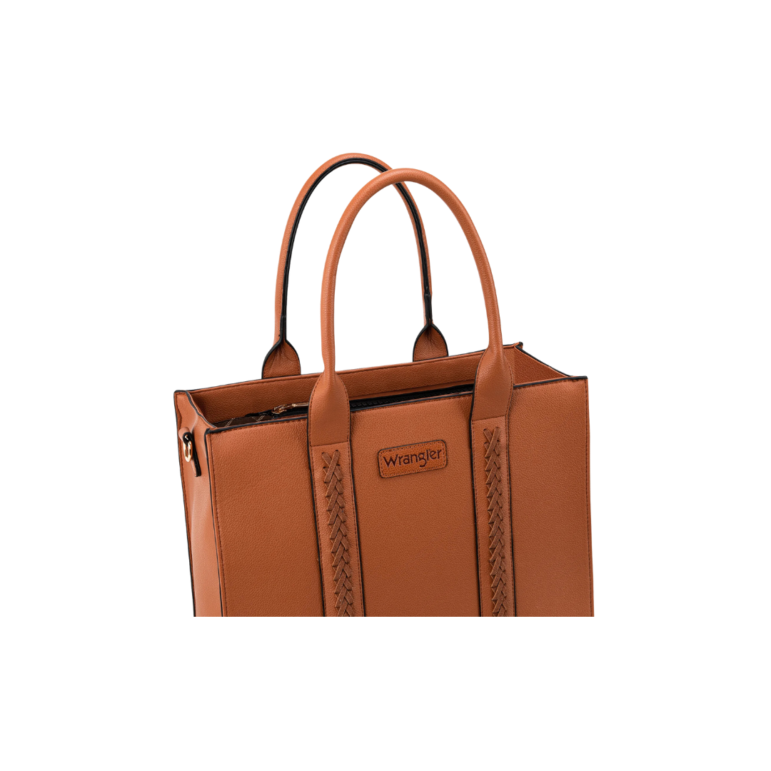 Wrangler Women's Carry All Brown Tote Crossbody