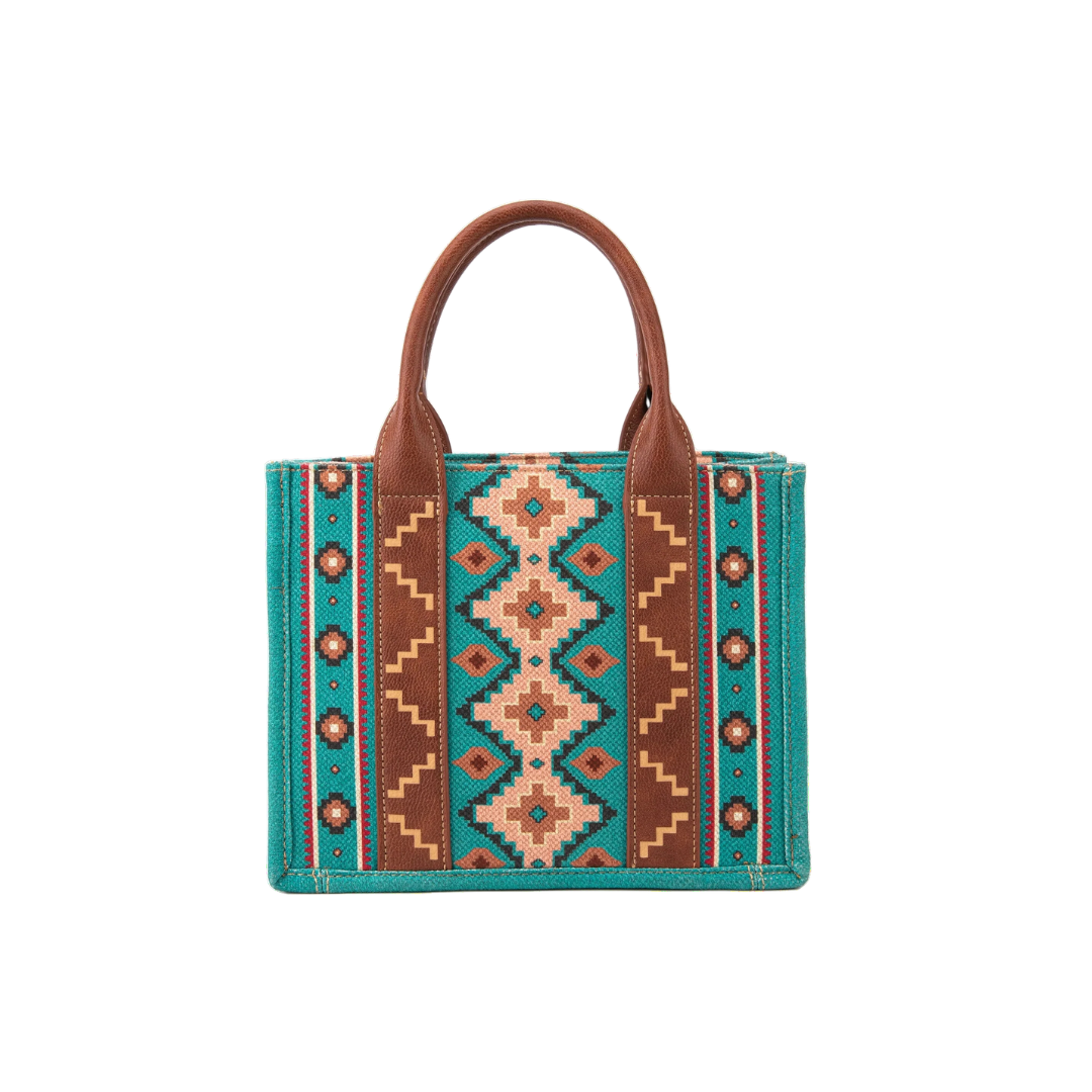 Wrangler Women's Southwestern Small Turquoise Crossbody Tote Bag