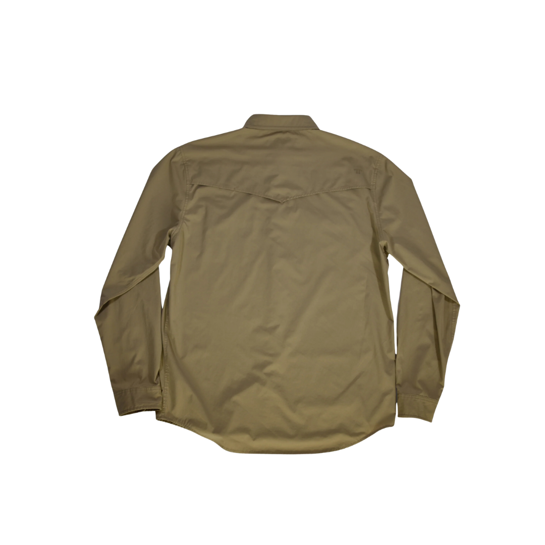 Ferrell Men's Core Long Sleeve Snap Khaki Shirt