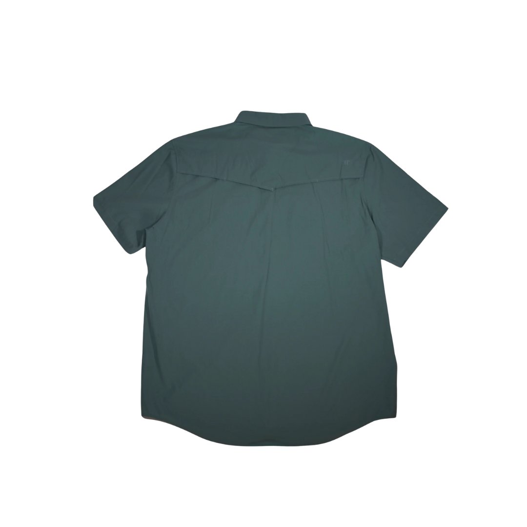 Ferrell Men's Core Short Sleeve Snap Teal Shirt