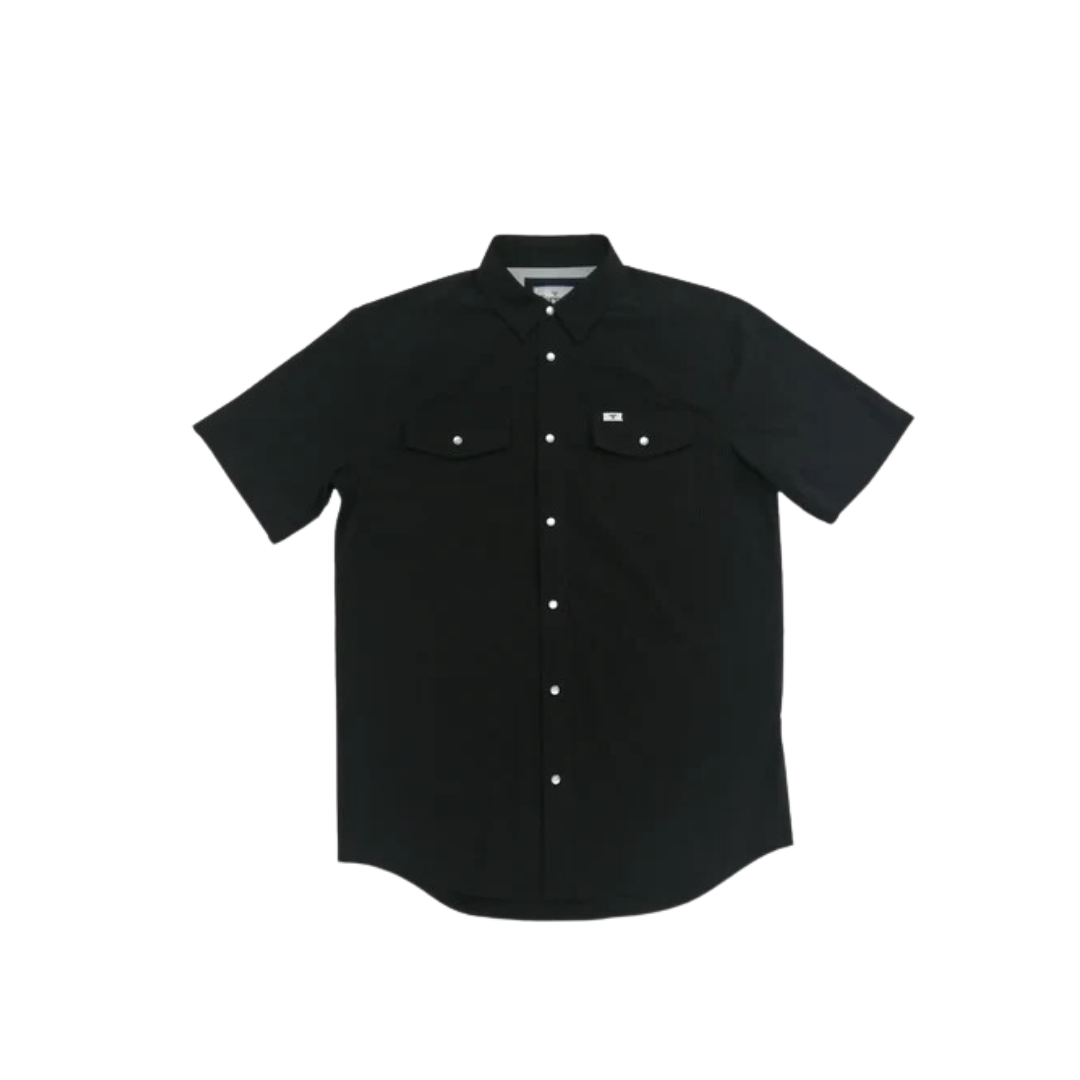 Ferrell Men's Core Short Sleeve Snap Black Shirt