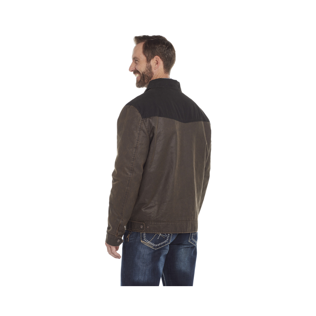 Sidran Men's Two Toned Enzyme Washed Cotton Ranch Concealed Carry Pocket Antique Brown Jacket