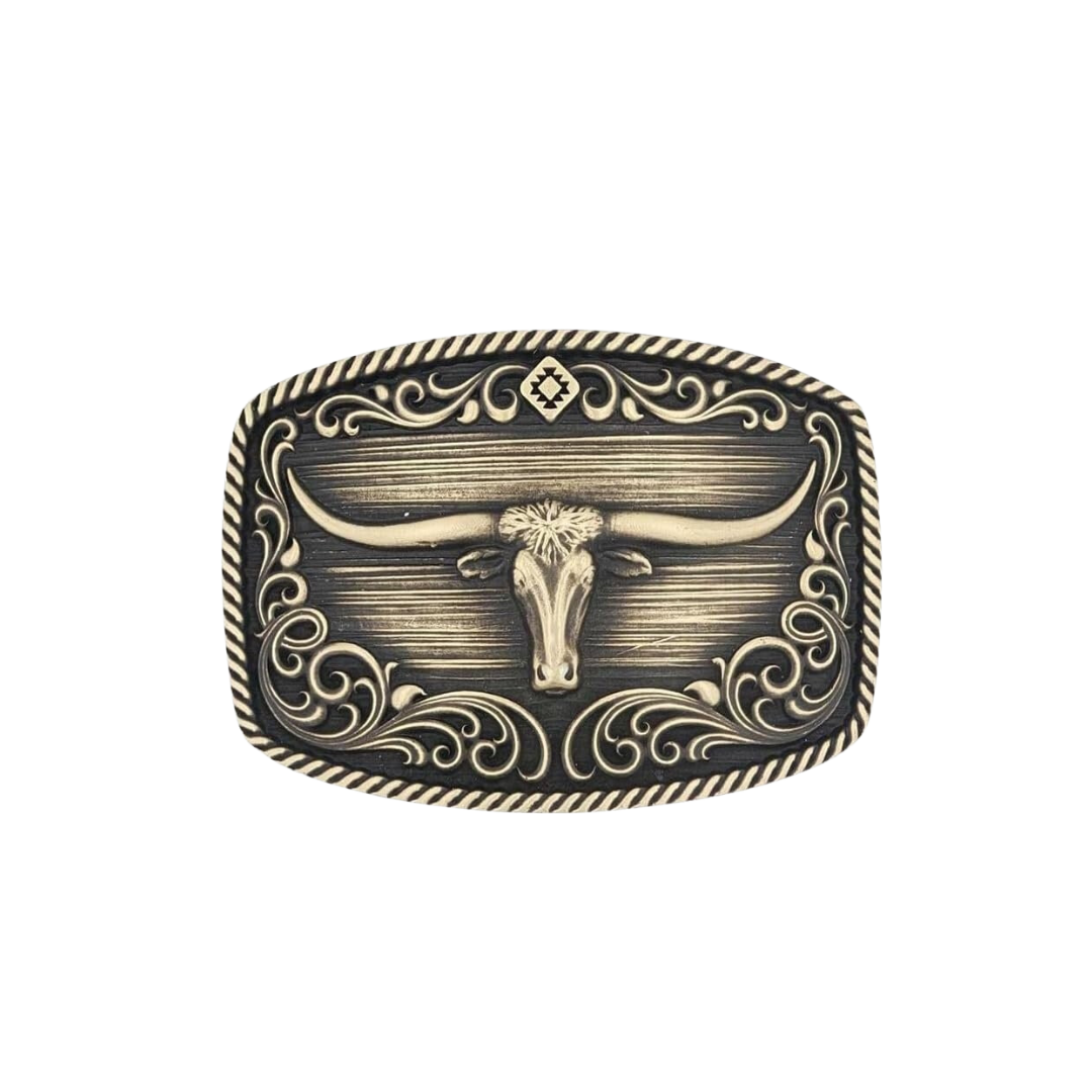Montana Men's Silversmiths Longhorn Legend Filigree Bronze Buckle