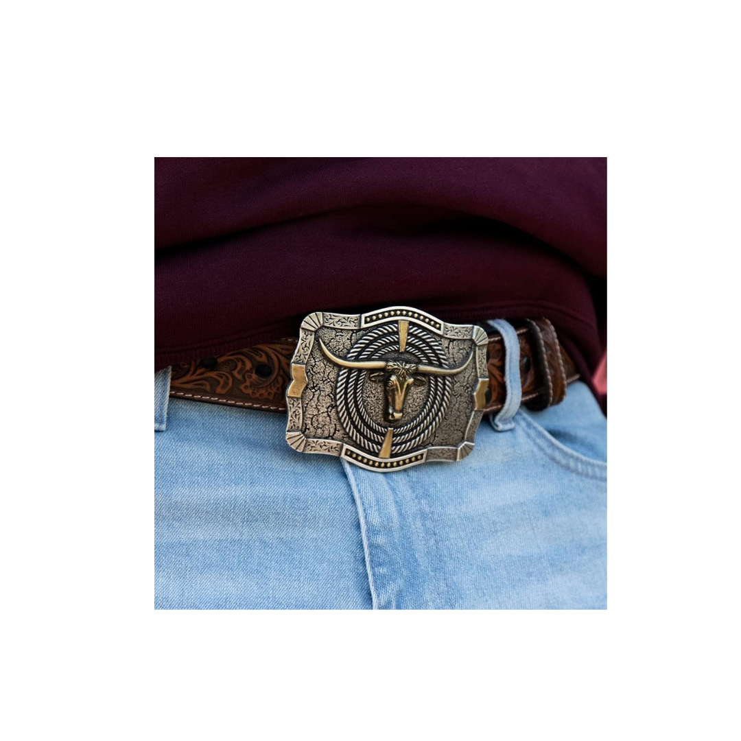 Montana Men's Silversmiths Ropin Ready Longhorn Attitude Buckle