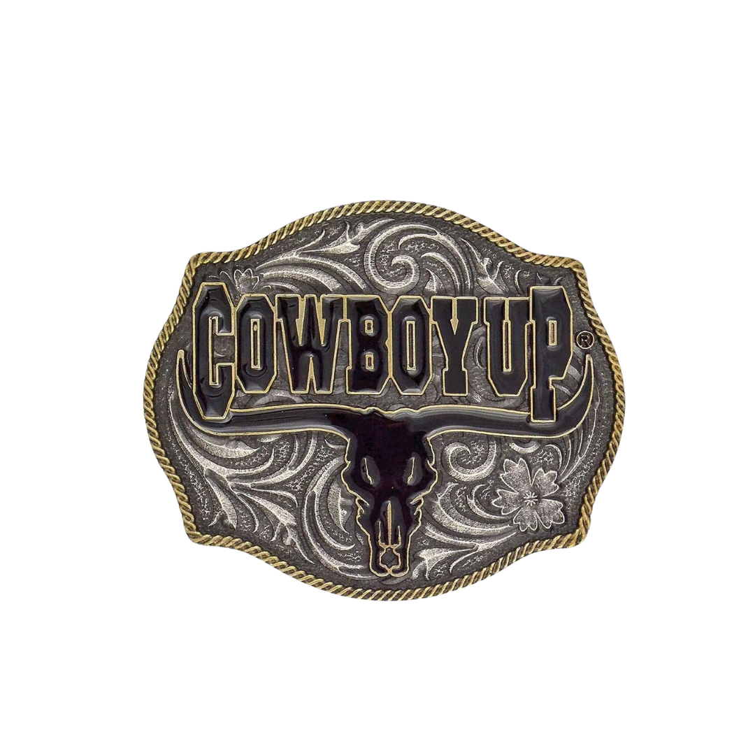 Montana Men's Silversmiths Cowboy Up Collection Western Attitude Belt Buckle