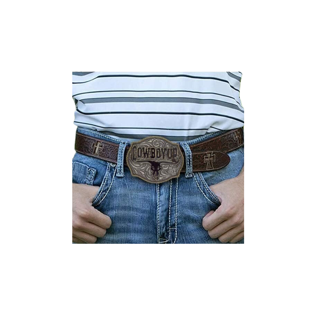Montana Men's Silversmiths Cowboy Up Collection Western Attitude Belt Buckle